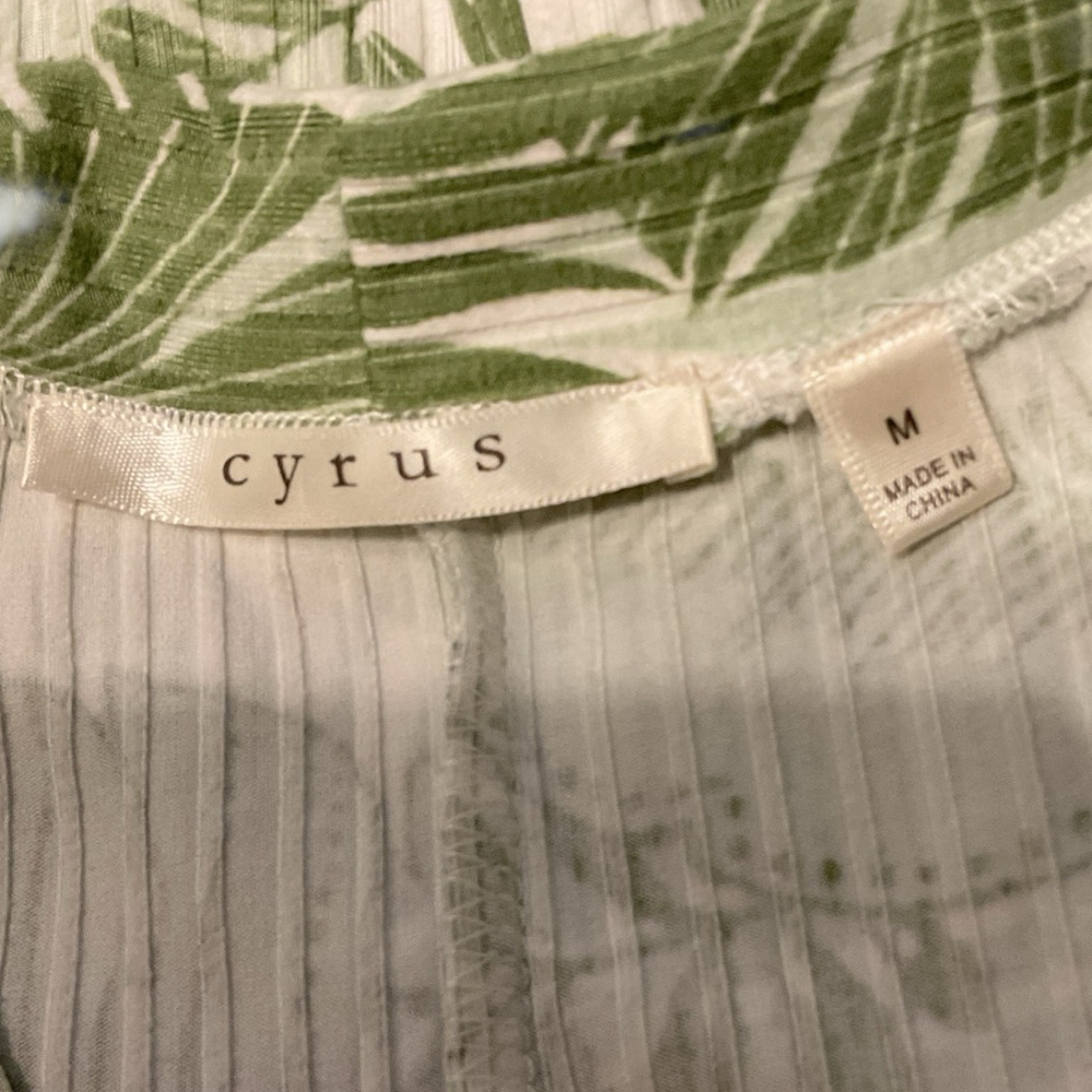 Cyrus Green Tropical Print button front ankle length maxi dress M - Picture 5 of 8